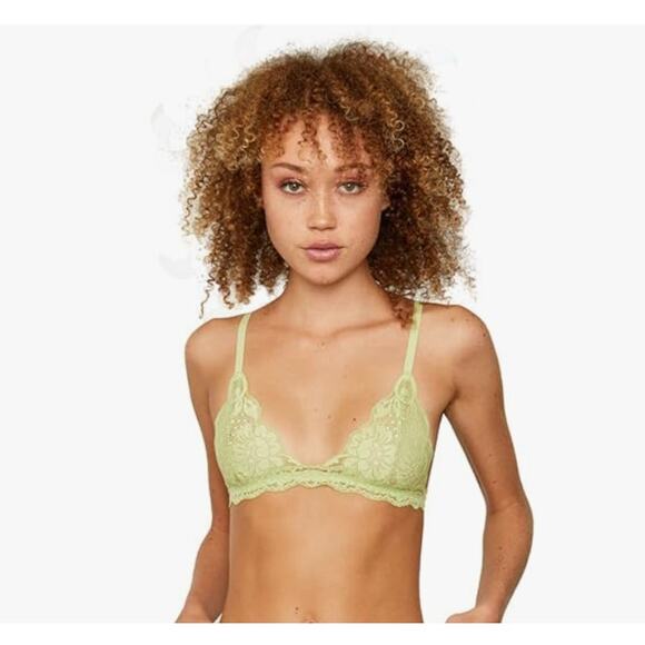 We Are Hah Chi Stretch-lace Bralette In Lemonade - Picture 6 of 6